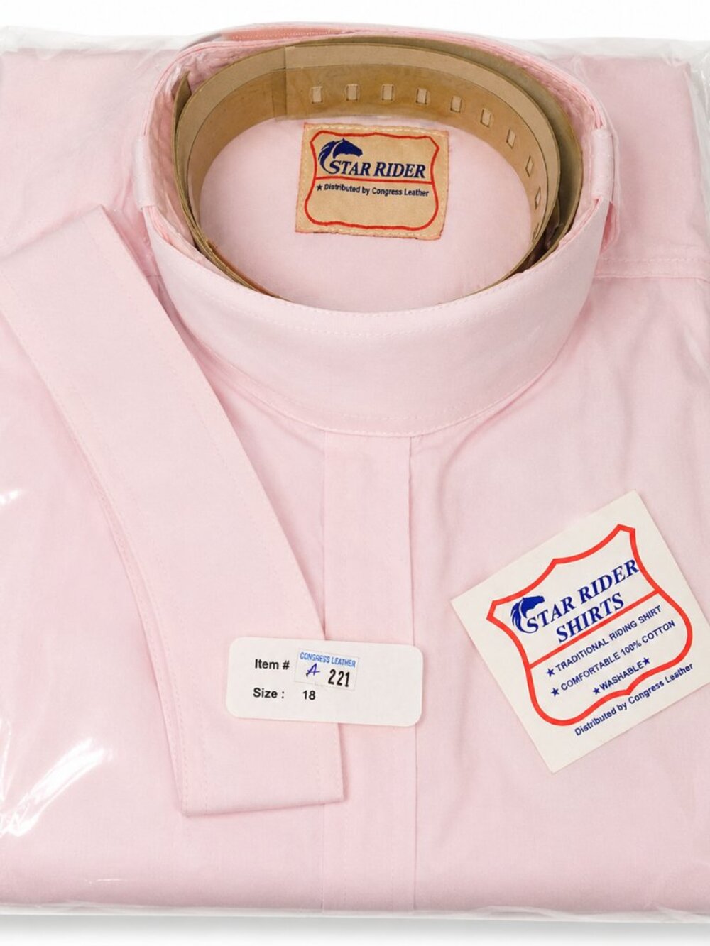 🐴 NWT Star Rider Traditional Horse Show Shirt Sz 18 Pink Show Collar